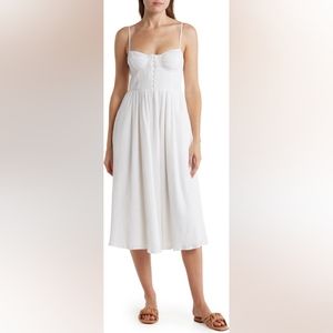 ASTR the Label Ferreira Button Linen Midi Dress